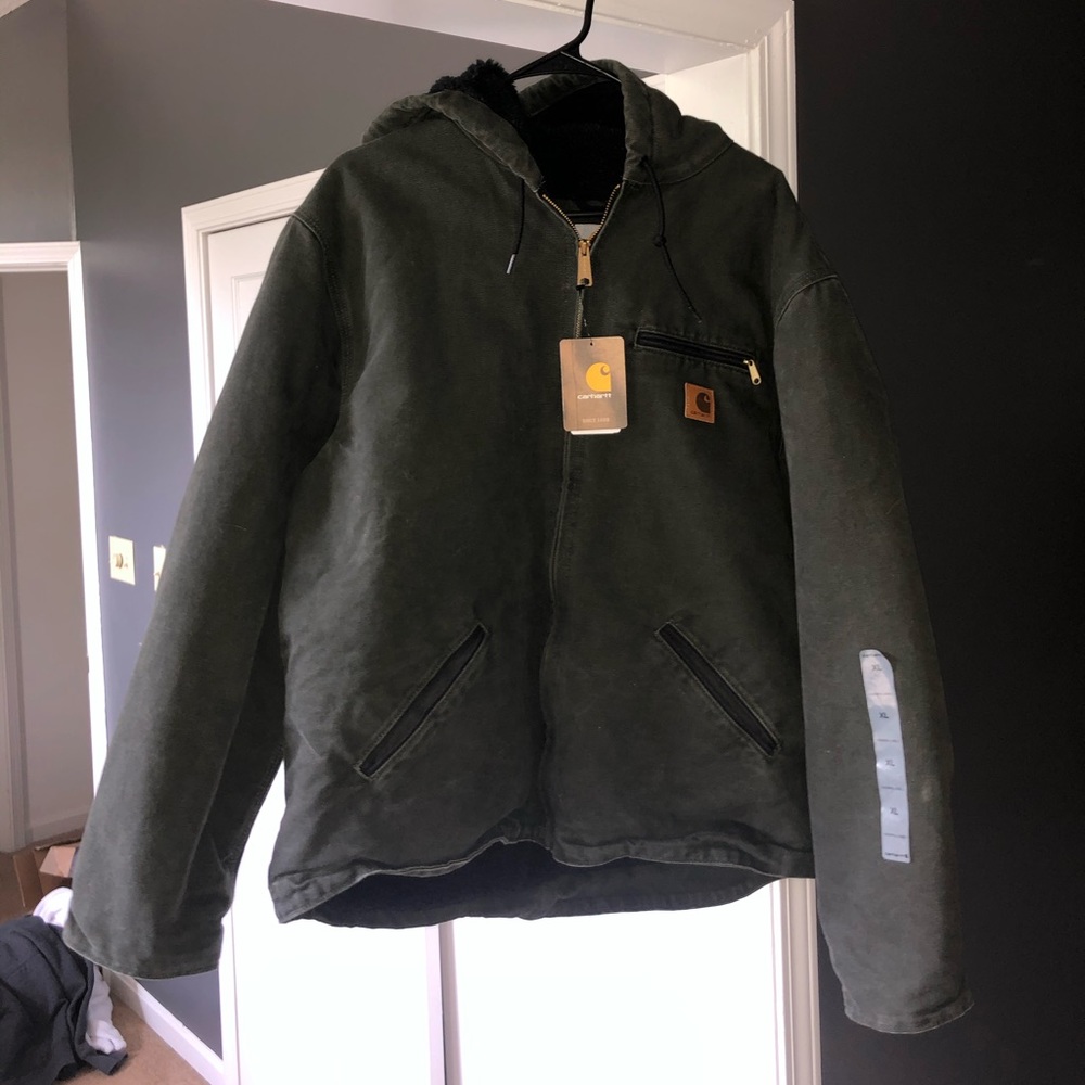Men’s Carhartt Fleece Lined Coat with Hood XL